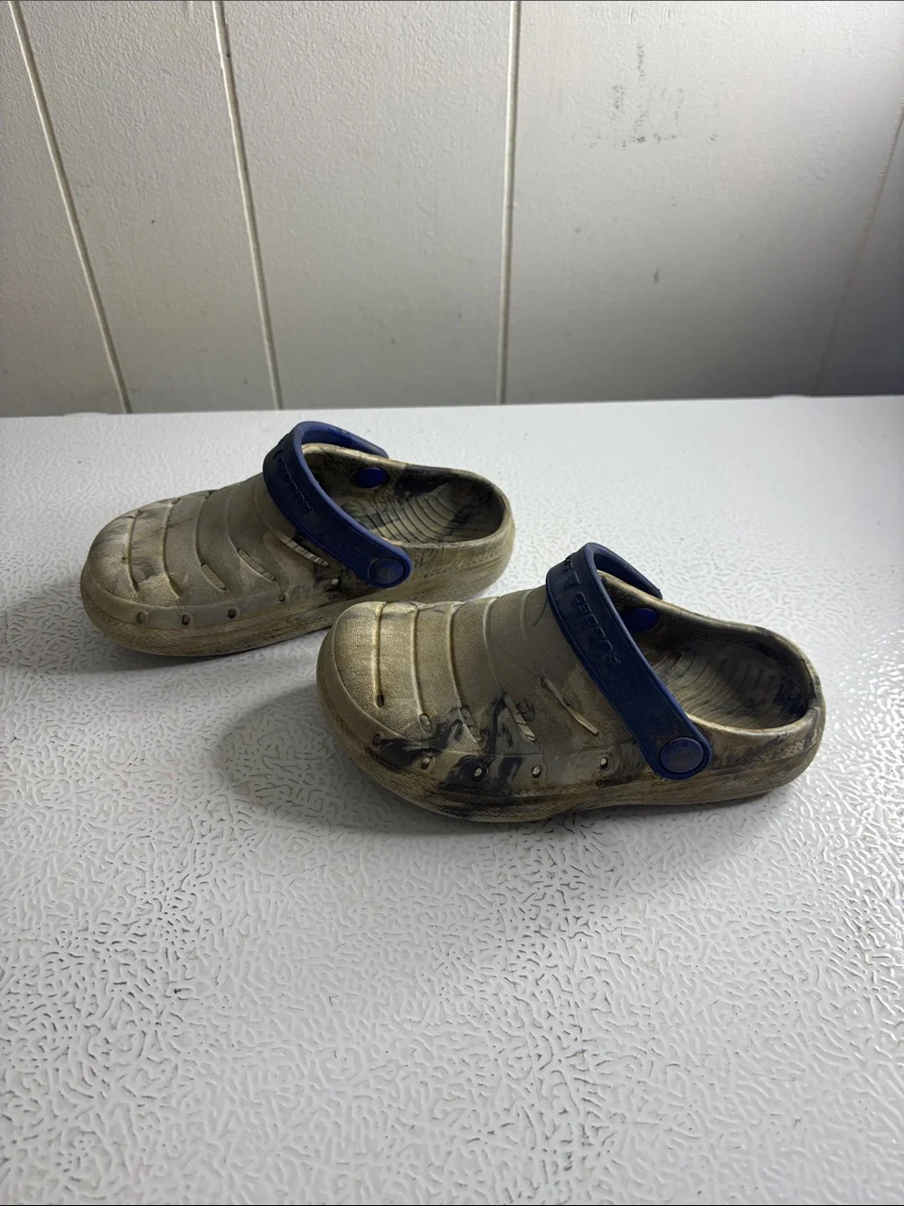 Kids Slip-On Clogs with Navy Strap - Unbranded